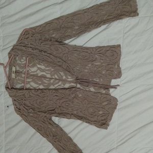 See through cardigan Taupe Size Small